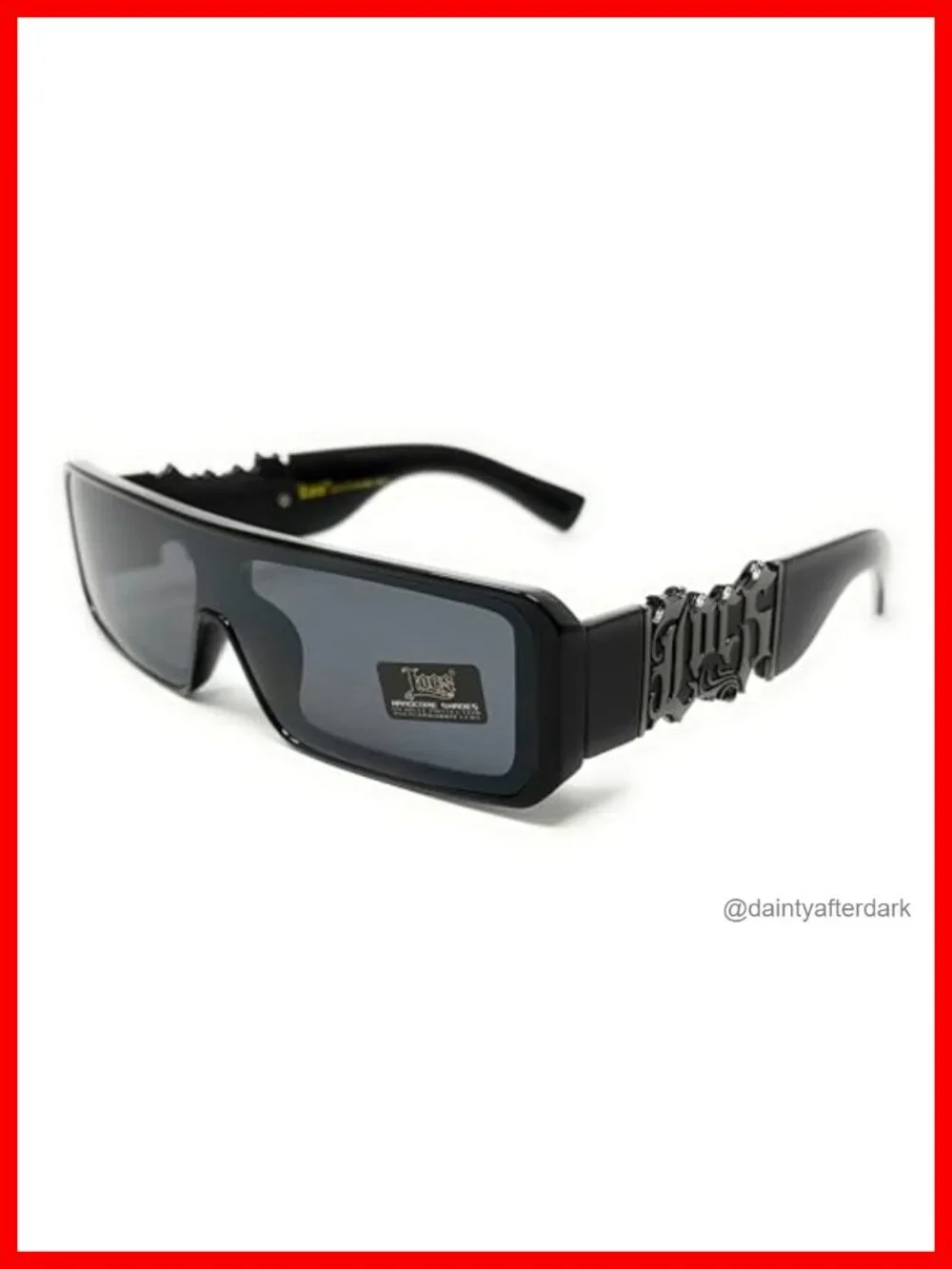 Graffiti Logo Sunglasses, UV Protection, Square Wrap Around